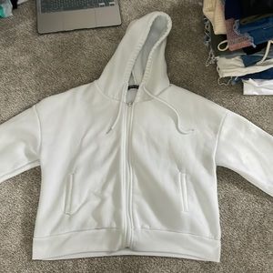 Shein white zip up hoodie